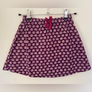 Garnet Hill Kids-Girl’s Purple/White Patterned A-Line Skirt-Size 8